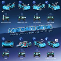 Remote Control Car, RC Car, Boys Toys, EV Sports Car with charger station, with sport light and water steam smoke