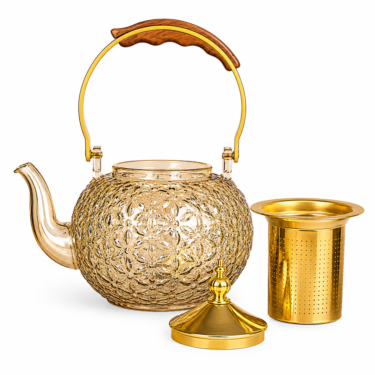 Glass Teapot with Removable Stainless Steel Infuser, herbal teapot