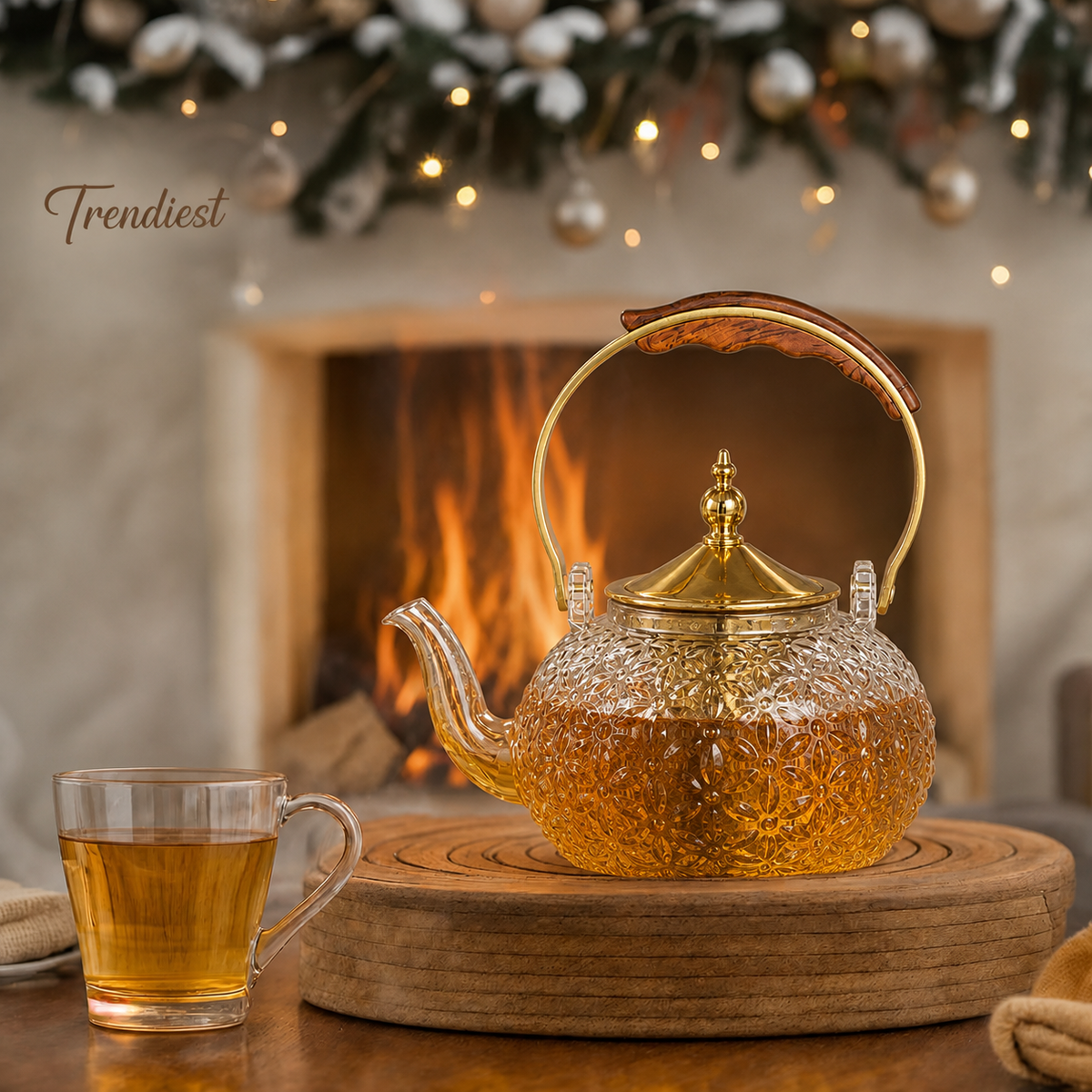 Glass Teapot with Removable Stainless Steel Infuser, herbal teapot