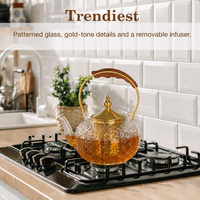 Glass Teapot with Removable Stainless Steel Infuser, herbal teapot