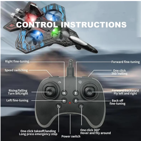 Trendiest Remote Control Fighter Jet Drone for Ages 14+, RC Airplane with LED Lights, 360° Flip, Durable EPP Foam Stunt Drone Gift for Teens & Adults drone 

