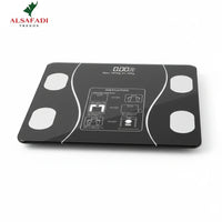 Trendiest black tempered-glass smart body scale with LED display and sensor pads