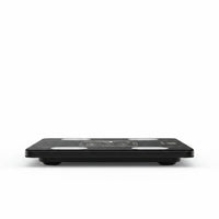 Trendiest black tempered glass Bluetooth smart body fat scale with LED display and stainless steel sensors