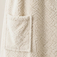 Trendiest beige nanofiber and cotton blend bath skirt with textured herringbone pattern and convenient side pocket