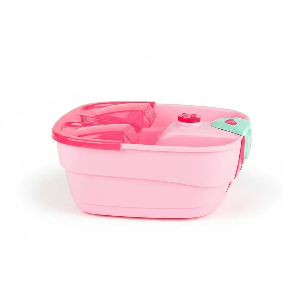 Trendiest kids spa foot soak tub in pink and teal for a fun home manicure and pedicure salon experience