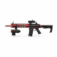 Trendiest target blaster toy in red and black with light and smoke effects for adult skill practice