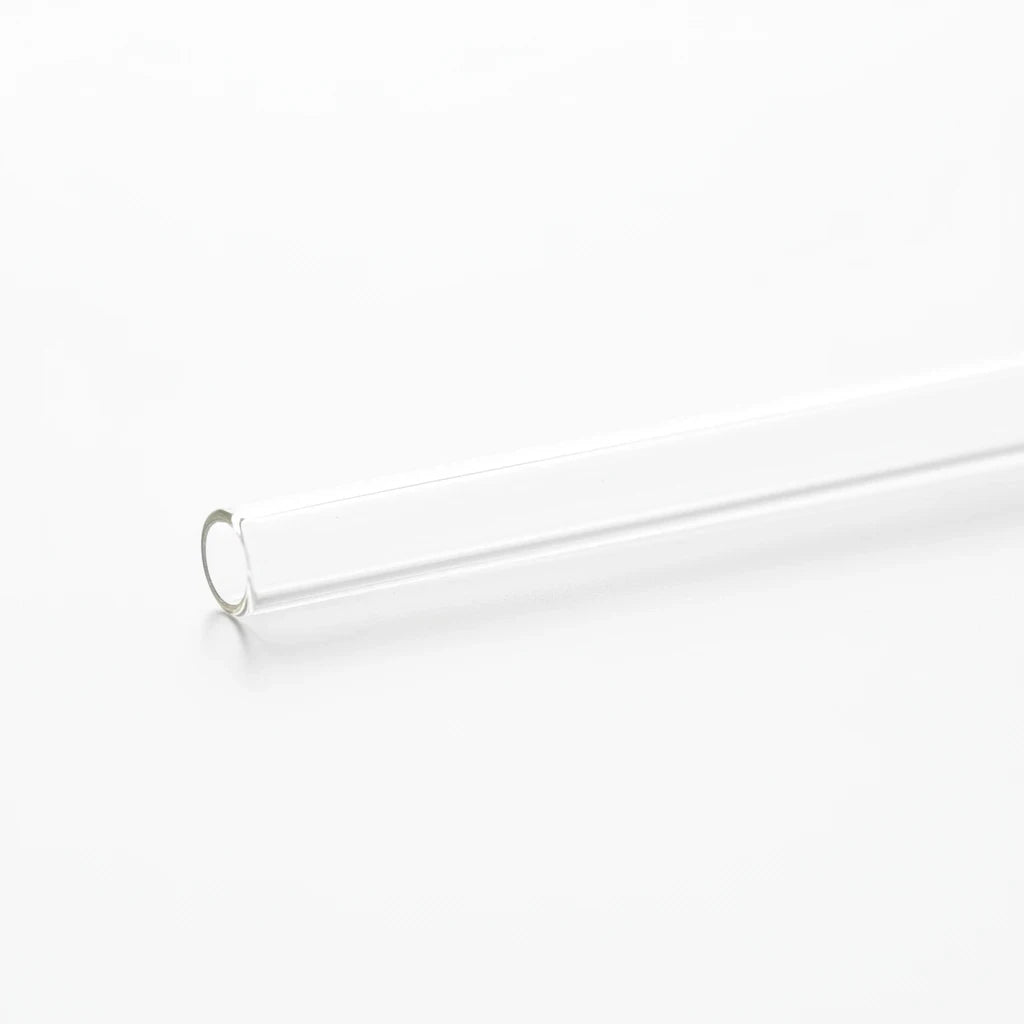 Trendiest reusable clear glass straw for ribbed tumbler set on a white background