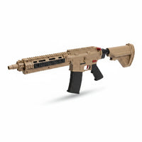 Trendiest tan laser target blaster toy for adult practice with black magazine and red trigger details