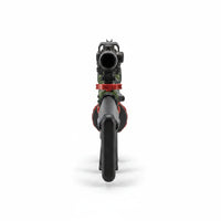 Trendiest target blaster toy with light and smoke features, viewed from the rear sight for aim practice.